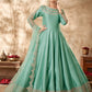 Anarkali Suit Art Silk Sea Green Embroidered Salwar Kameez