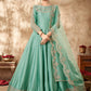 Anarkali Suit Art Silk Sea Green Embroidered Salwar Kameez