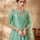 Anarkali Suit Art Silk Sea Green Embroidered Salwar Kameez