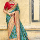 Contemporary Silk Aqua Blue Green Embroidered Saree