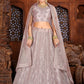 A Line Lehenga Art Silk Net Lavender Embroidered Lehenga Choli