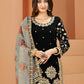 Salwar Suit Art Silk Black Embroidered Salwar Kameez