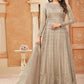 Salwar Suit Net Beige Embroidered Salwar Kameez