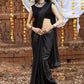 Classic Georgette Black Embroidered Saree
