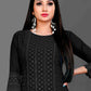 Designer Kurti Chiffon Georgette Black Embroidered Kurtis