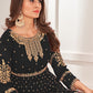 Salwar Suit Faux Georgette Black Embroidered Salwar Kameez