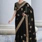 Classic Shimmer Black Embroidered Saree