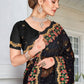 Trendy Saree Georgette Black Embroidered Saree