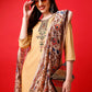 Salwar Suit Blended Cotton Mustard Embroidered Salwar Kameez