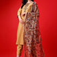 Salwar Suit Blended Cotton Mustard Embroidered Salwar Kameez