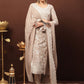 Floor Lenght Salwar Suit Chiffon Chinon Brown Crystals Salwar Kameez