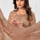 Salwar Suit Pashmina Brown Embroidered Salwar Kameez