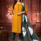 Straight Salwar Suit Rayon Mustard Embroidered Salwar Kameez