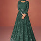 Anarkali Suit Georgette Green Embroidered Salwar Kameez