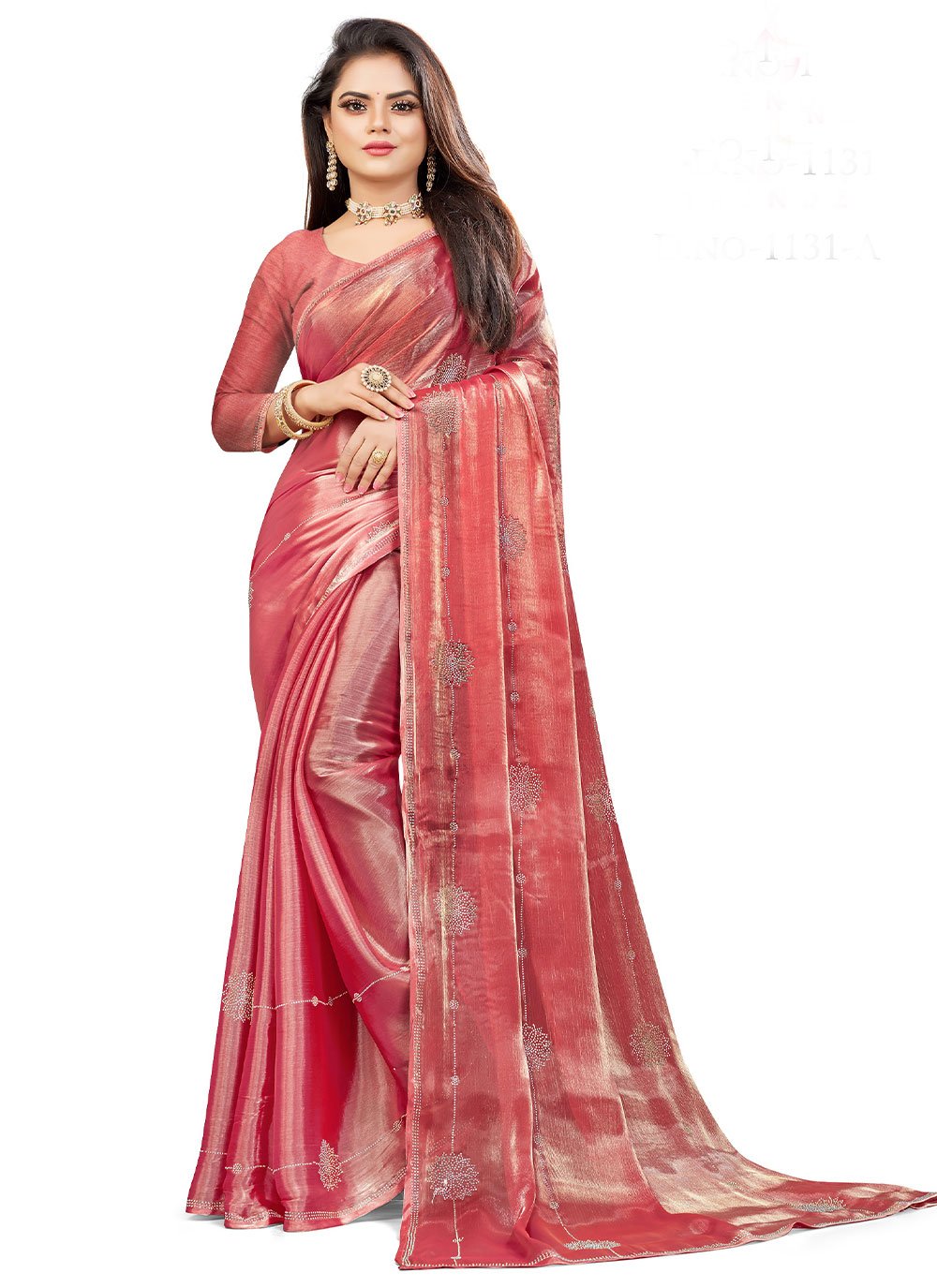 Trendy Saree Chiffon Pink Embroidered Saree