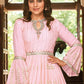 A Line Lehenga Chinon Pink Embroidered Lehenga Choli
