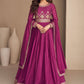 Gown Chinon Silk Purple Embroidered Gown