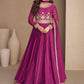 Gown Chinon Silk Purple Embroidered Gown