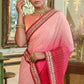 Trendy Saree Chinon Pink Embroidered Saree