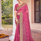 Classic Georgette Pink Embroidered Saree