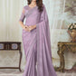 Contemporary Silk Lavender Embroidered Saree