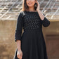 Designer Kurti Cotton Black Embroidered Kurtis