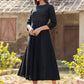 Designer Kurti Cotton Black Embroidered Kurtis