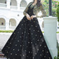 Gown Cotton Black Embroidered Gown