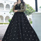 Gown Cotton Black Embroidered Gown