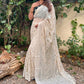 Contemporary Georgette Cream Embroidered Saree