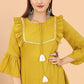 Designer Kurti Rayon Viscose Mustard Embroidered Kurtis