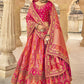 Lehenga Choli Banarasi Silk Pink Embroidered Lehenga Choli