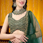 Lehenga Choli Georgette Green Embroidered Lehenga Choli