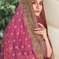 Designer Georgette Pink Embroidered Saree