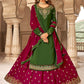 Lehenga Choli Faux Crepe Green Embroidered Lehenga Choli