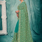 Trendy Saree Faux Georgette Teal Embroidered Saree