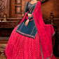 A Line Lehenga Satin Blue Embroidered Lehenga Choli