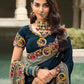 Classic Silk Teal Embroidered Saree