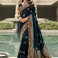 Classic Silk Teal Embroidered Saree