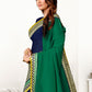Classic Georgette Blue Green Embroidered Saree