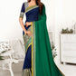 Classic Georgette Blue Green Embroidered Saree