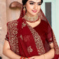 Contemporary Shimmer Silk Maroon Embroidered Saree