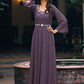 Gown Georgette Mauve Embroidered Gown