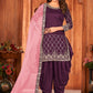 Salwar Suit Art Silk Purple Embroidered Salwar Kameez