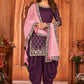 Salwar Suit Art Silk Purple Embroidered Salwar Kameez