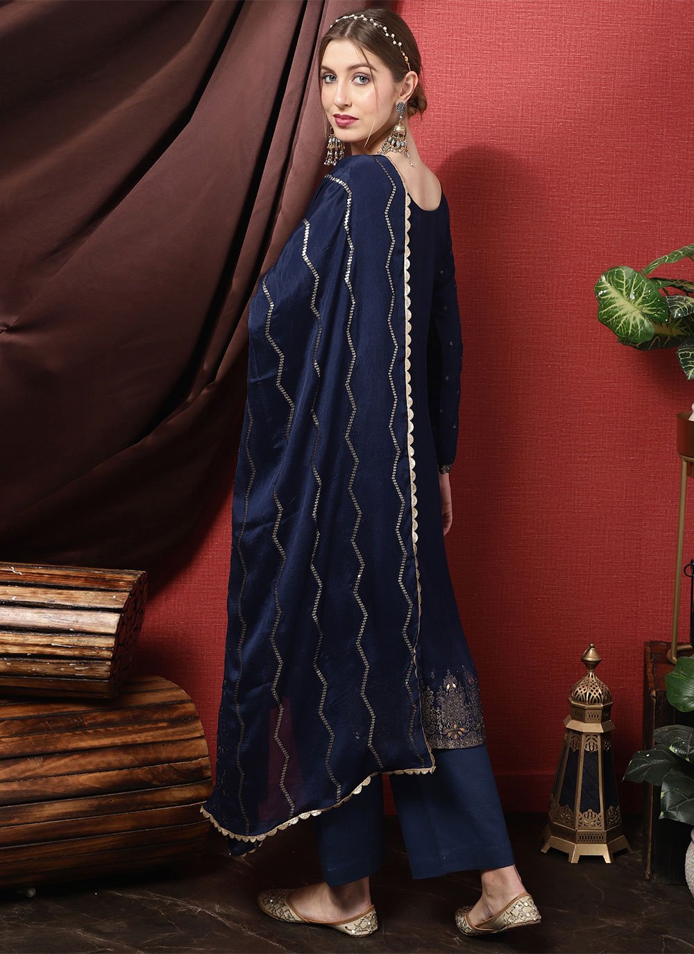 Trendy Suit Silk Blue Embroidered Salwar Kameez