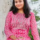 Casual Kurti Cotton Fuchsia Embroidered Kurtis