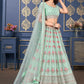 A Line Lehenga Georgette Sea Green Embroidered Lehenga Choli