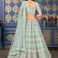 A Line Lehenga Georgette Sea Green Embroidered Lehenga Choli