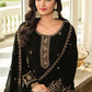 Salwar Suit Georgette Black Embroidered Salwar Kameez